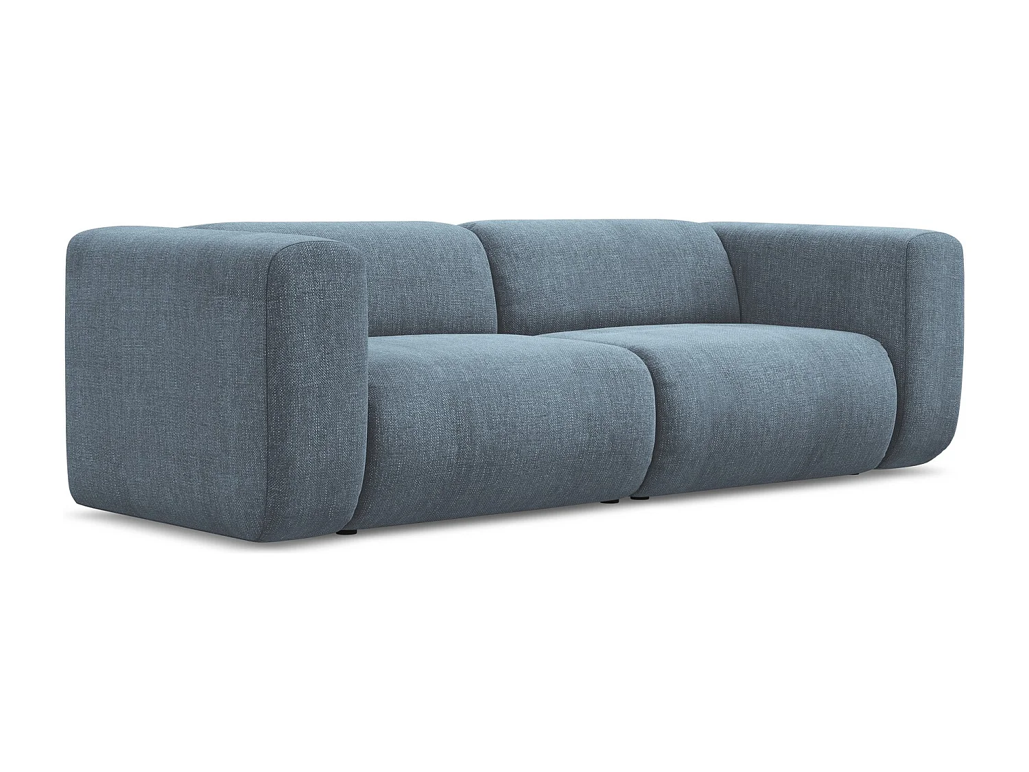 Driezits modulaire bank van jeans chenille stof - EKAHI