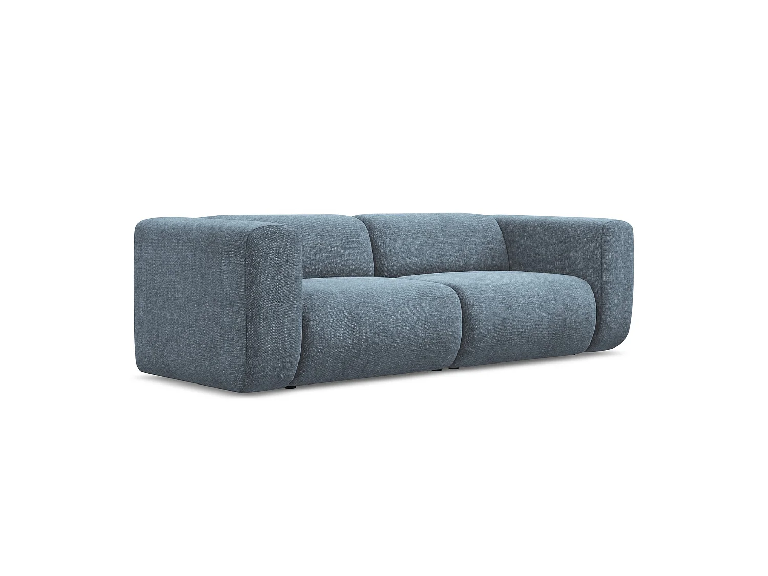 Driezits modulaire bank van jeans chenille stof - BARI