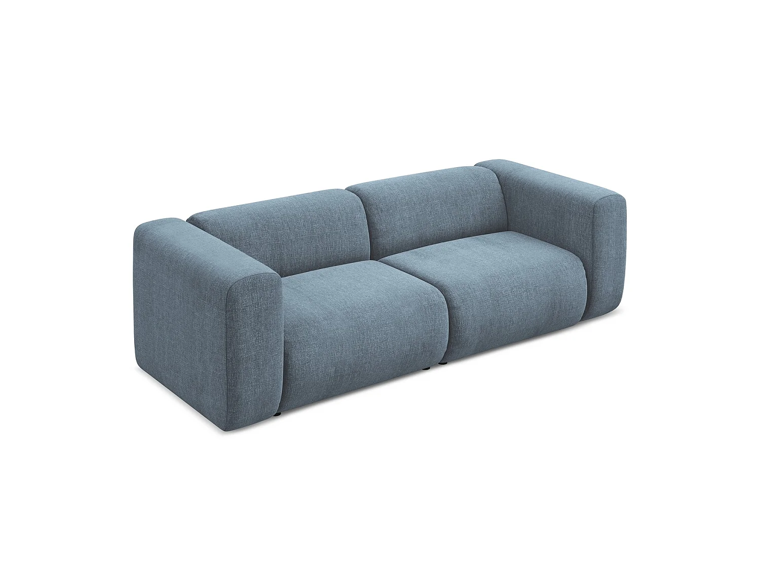 Driezits modulaire bank van jeans chenille stof - BARI