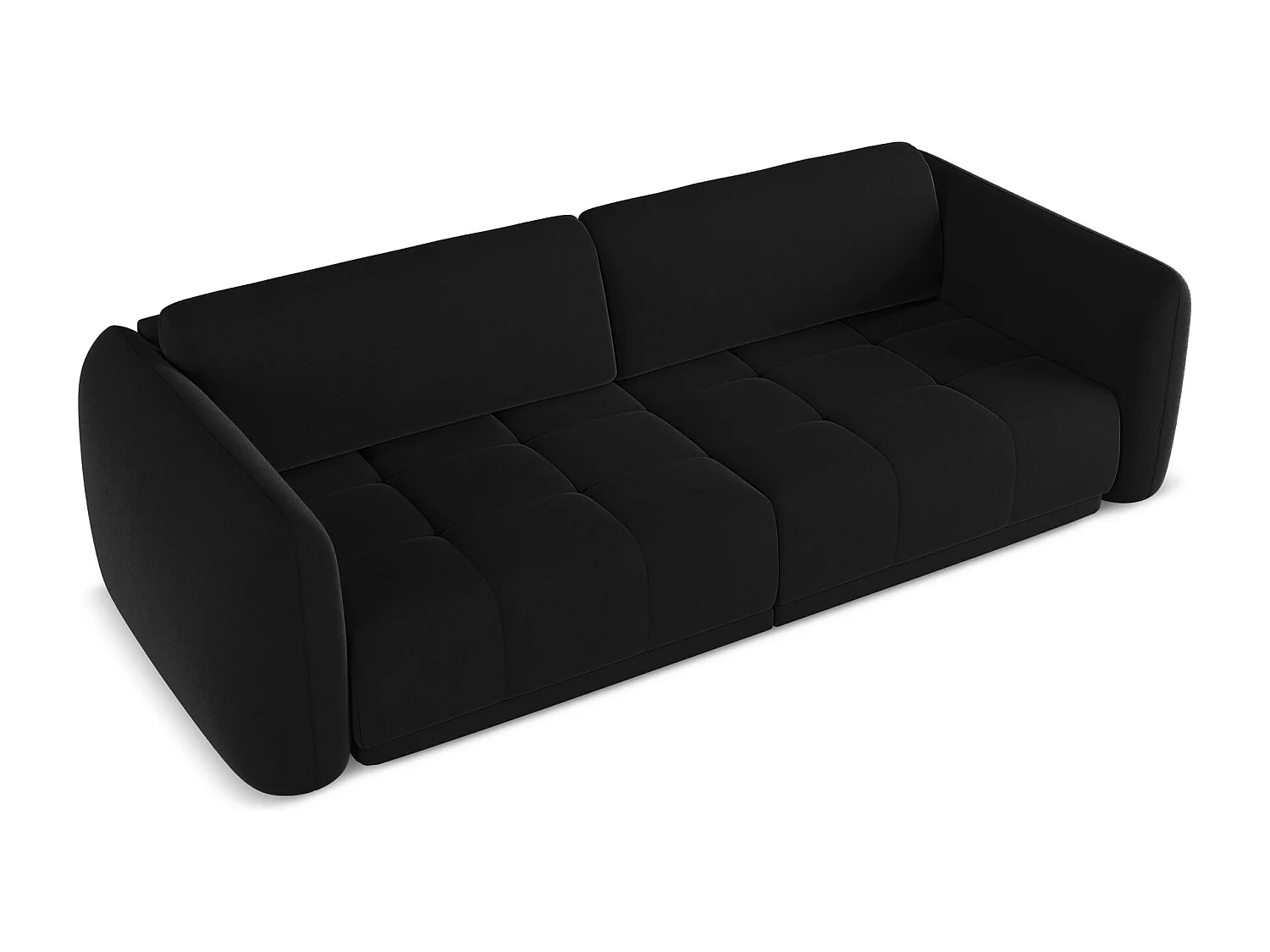 4-Sitzer Sofa - - Samt - Schwarz - HOKU