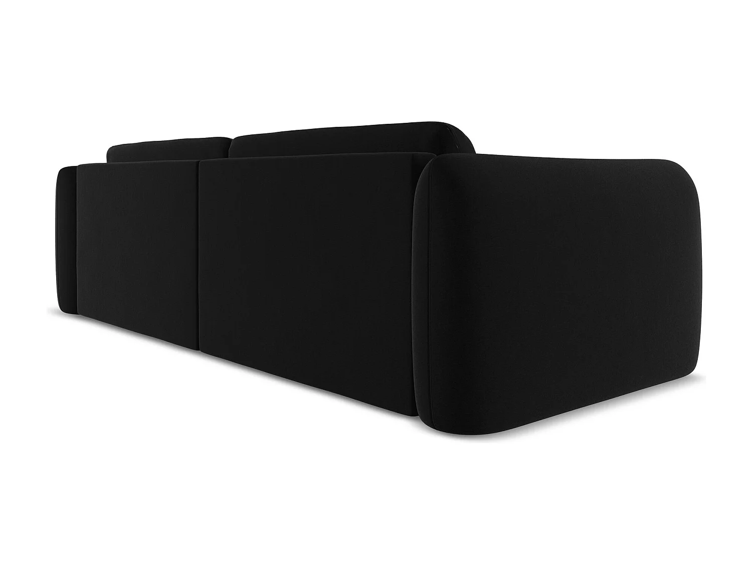 4-Sitzer Sofa - - Samt - Schwarz - HOKU