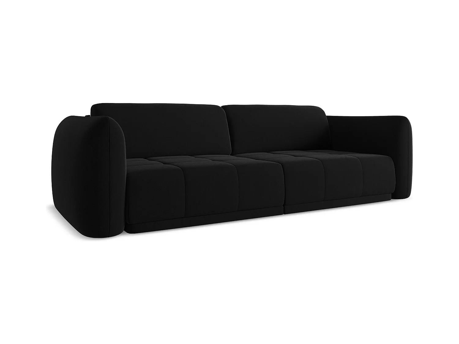 4-Sitzer Sofa - - Samt - Schwarz - HOKU