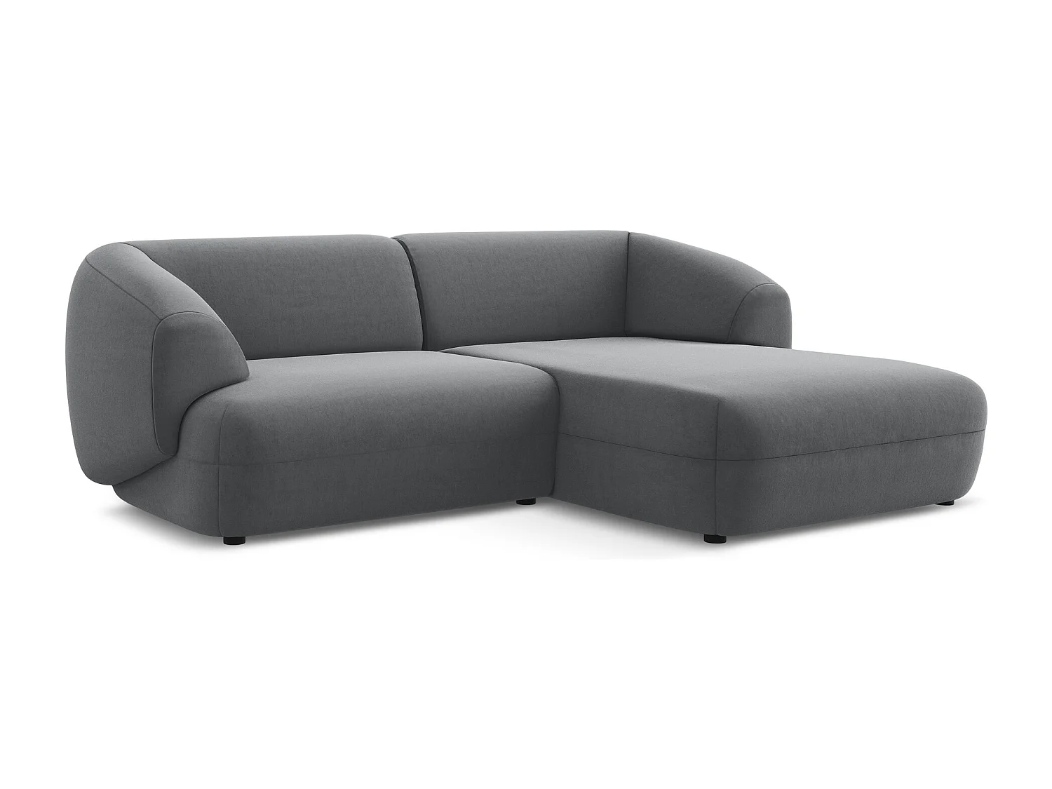 2,5-Sitzer Modulares Ecksofa - Ecke Rechts - Samt - Stahl - MOANA