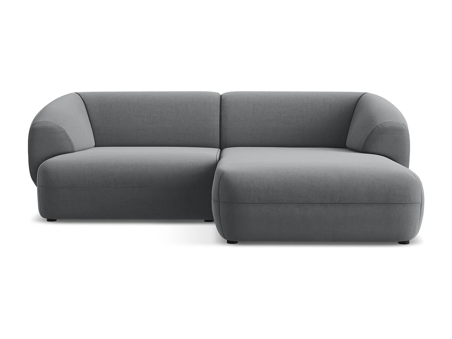 2,5-Sitzer Modulares Ecksofa - Ecke Rechts - Samt - Stahl - MOANA