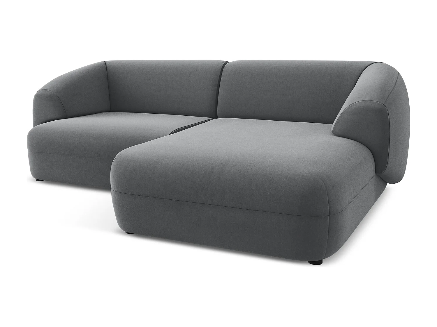 2,5-Sitzer Modulares Ecksofa - Ecke Rechts - Samt - Stahl - MOANA