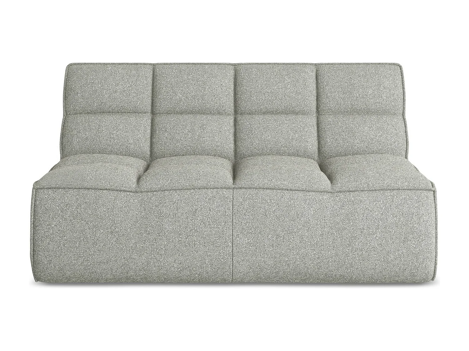 Canapé modulable 2 places en tissu texturé - gris clair - KALAI