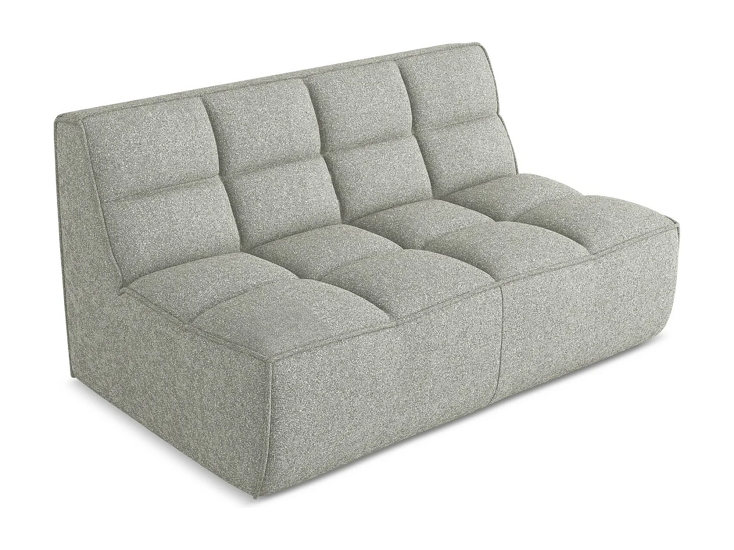 Canapé modulable 2 places en tissu texturé - gris clair - KALAI