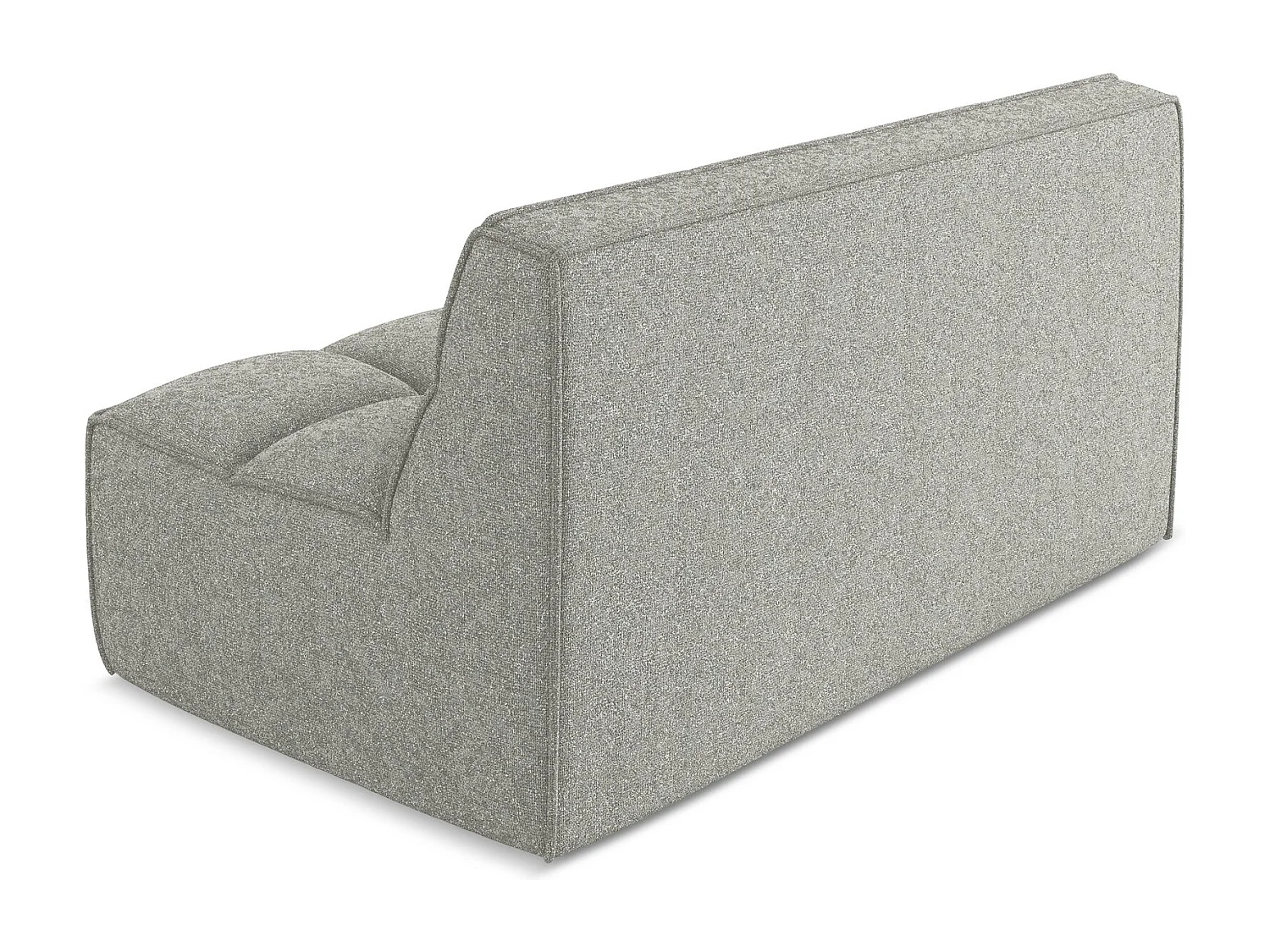 Canapé modulable 2 places en tissu texturé - gris clair - KALAI