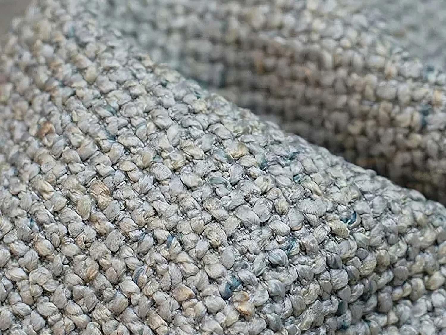 Canapé modulable 2 places en tissu texturé - gris clair - KALAI