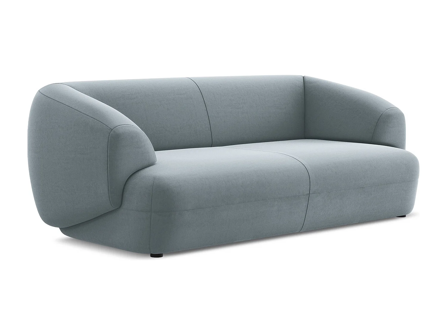 3-Sitzer Sofa - - Samt - Hellblau - MOANA