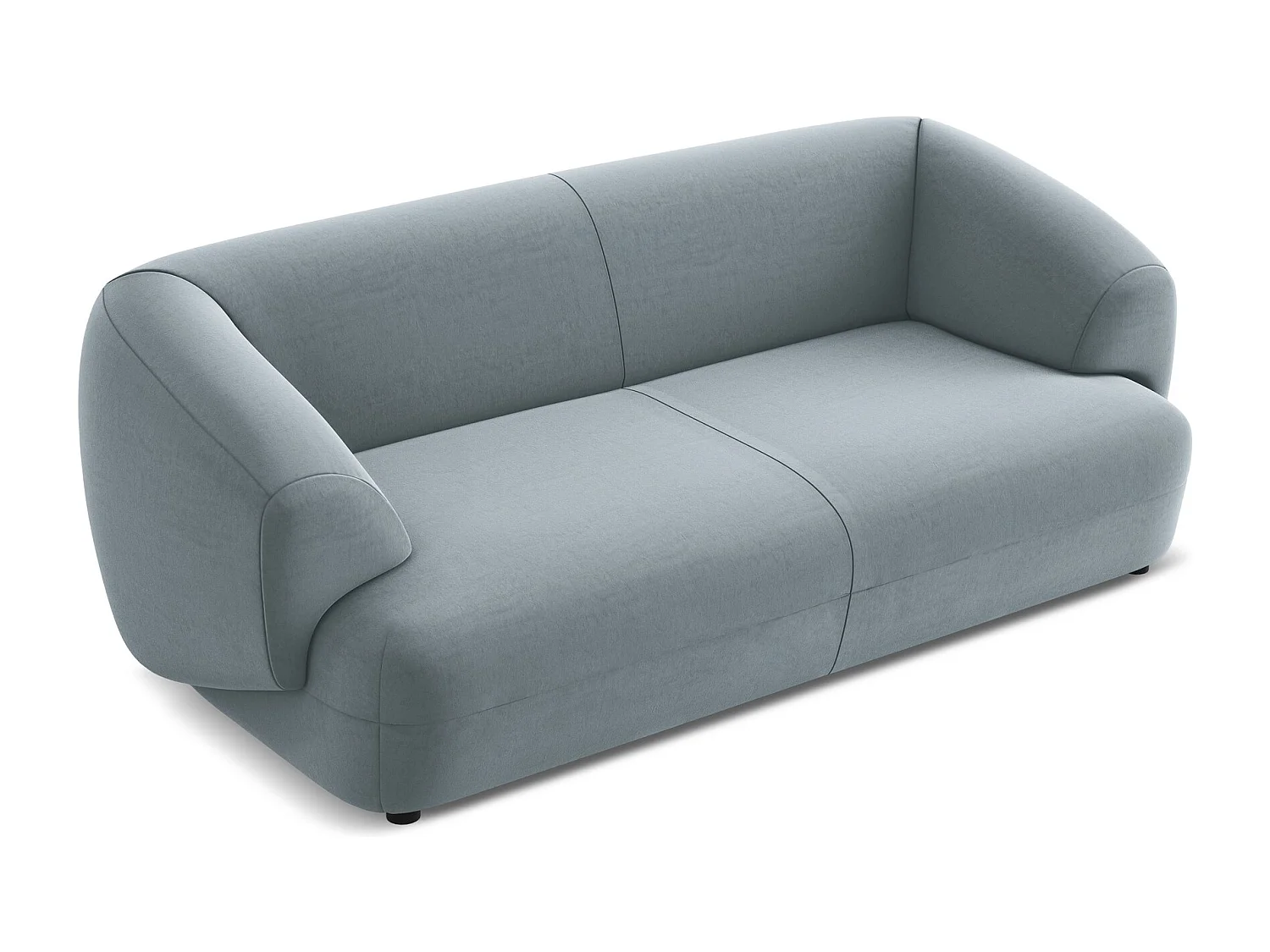 3-Sitzer Sofa - - Samt - Hellblau - MOANA