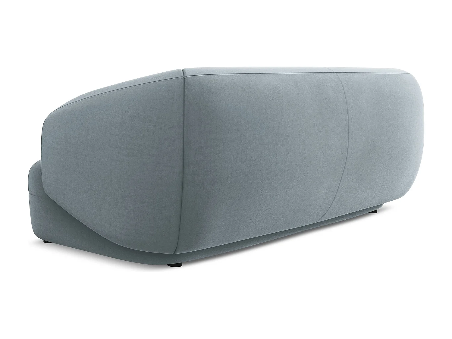 3-Sitzer Sofa - - Samt - Hellblau - MOANA