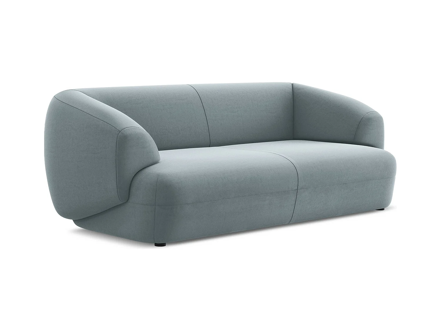 3-Sitzer Sofa - - Samt - Hellblau - MOANA