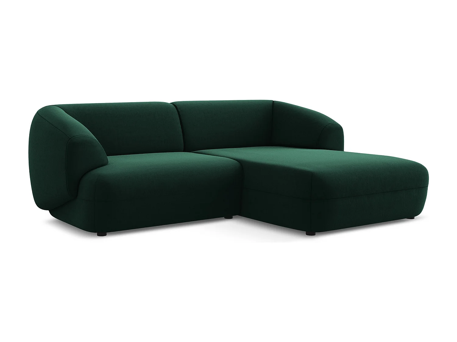 2,5-Sitzer Modulares Ecksofa - Ecke Rechts - Samt - Flaschengrün - MOANA