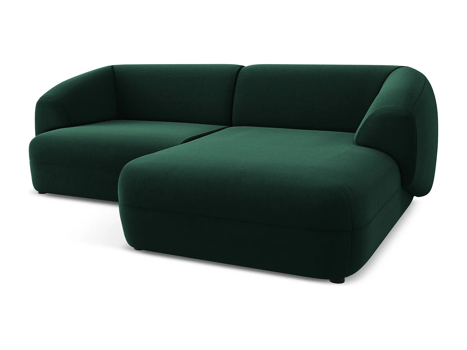 2,5-Sitzer Modulares Ecksofa - Ecke Rechts - Samt - Flaschengrün - MOANA