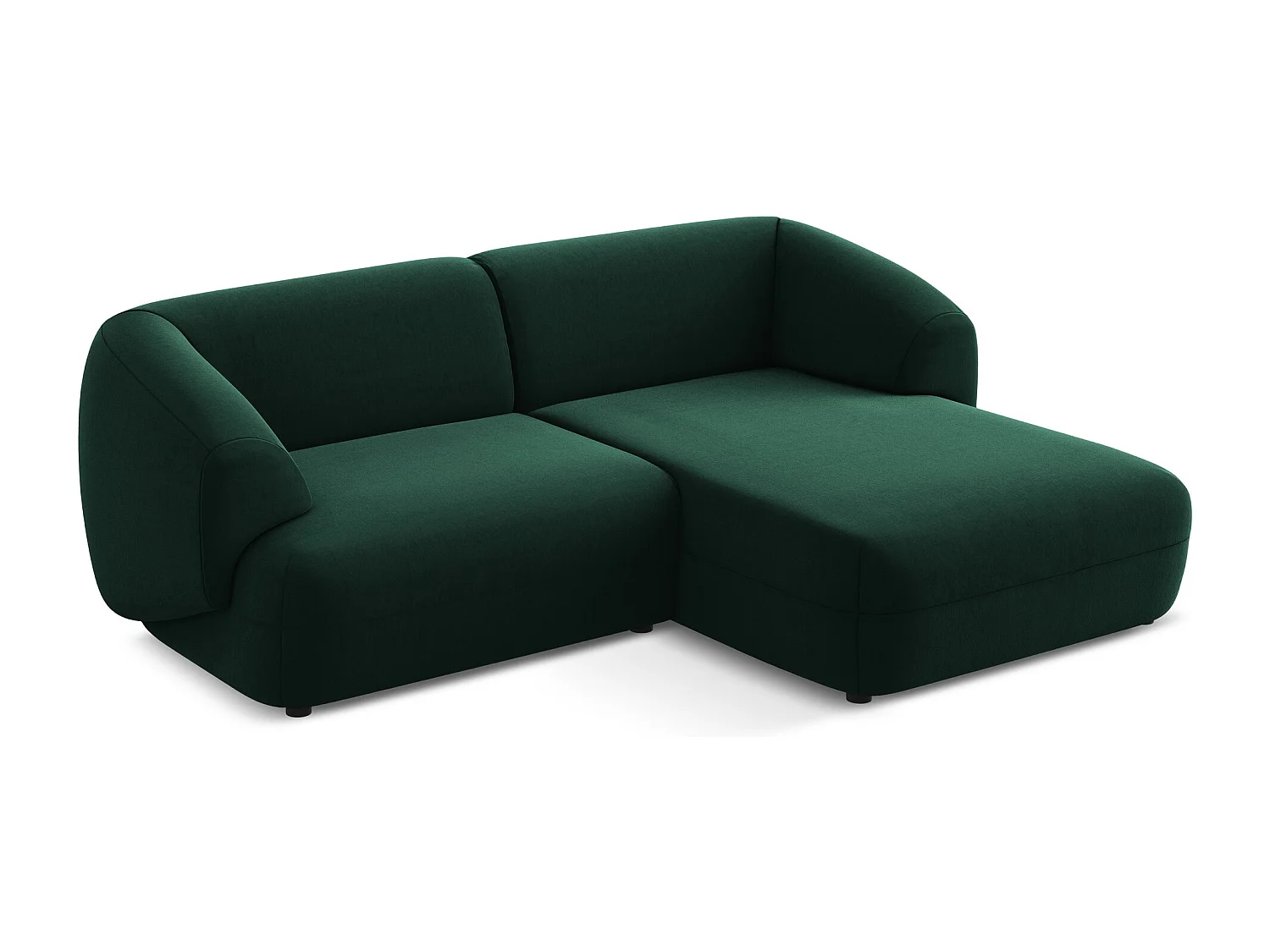 2,5-Sitzer Modulares Ecksofa - Ecke Rechts - Samt - Flaschengrün - MOANA