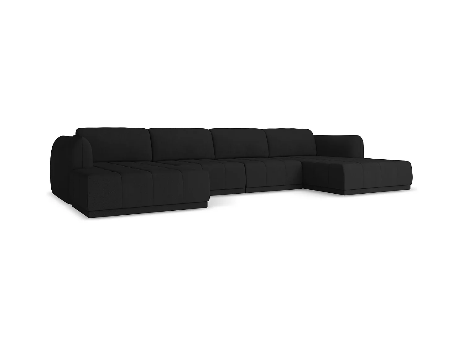 Große Wohnlandschaft - Ecke Rechts - Chenille - Schwarz - HOKU