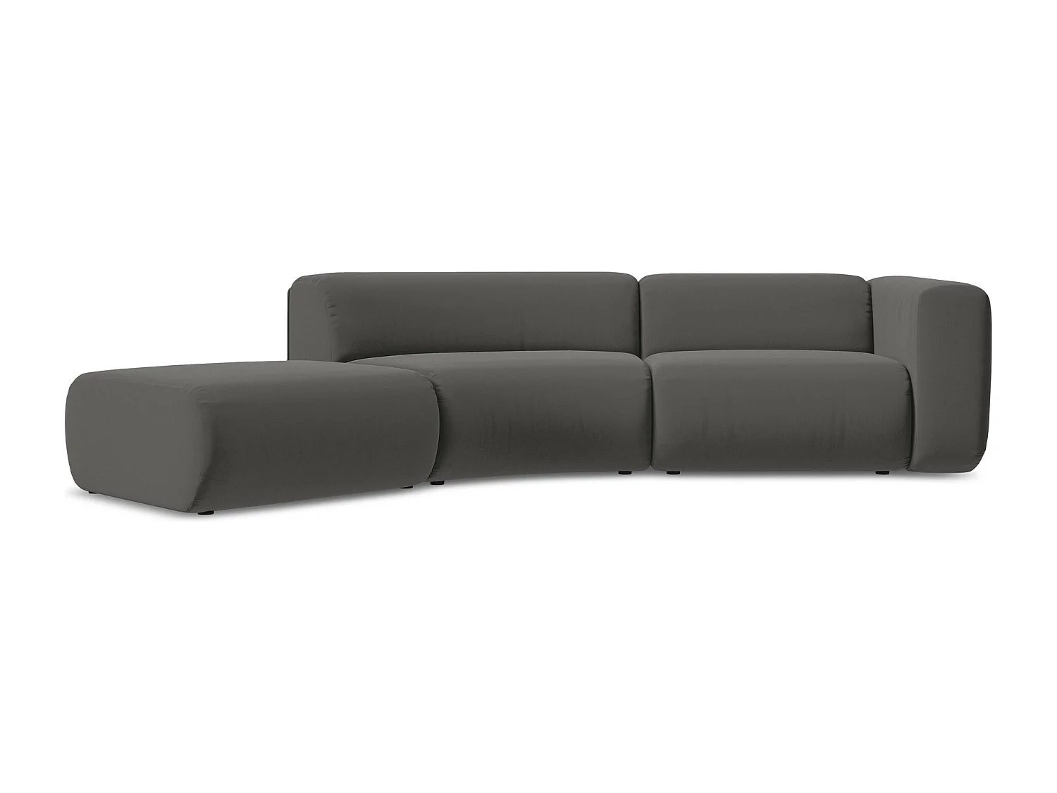 4-Sitzer Sofa Links - - Samt - Stahl - EKAHI