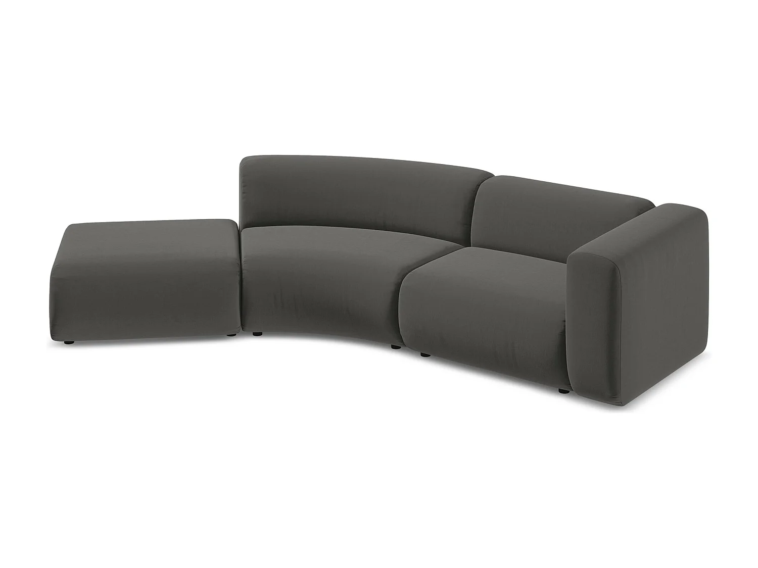 4-Sitzer Sofa Links - - Samt - Stahl - EKAHI