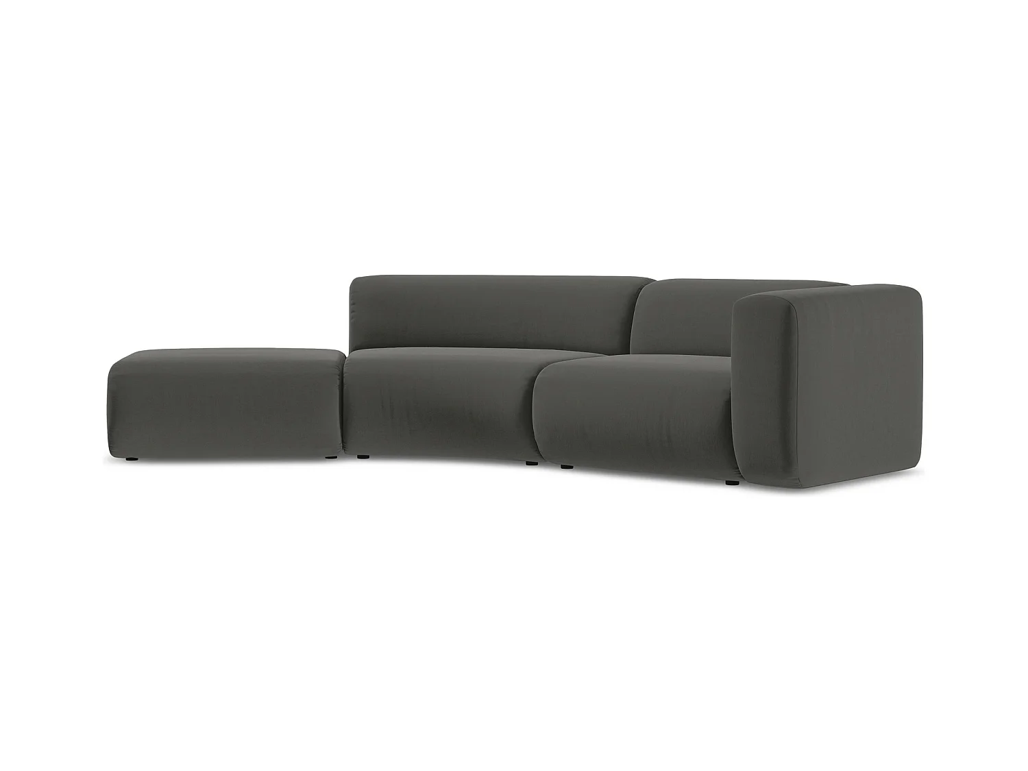 4-Sitzer Sofa Links - - Samt - Stahl - EKAHI