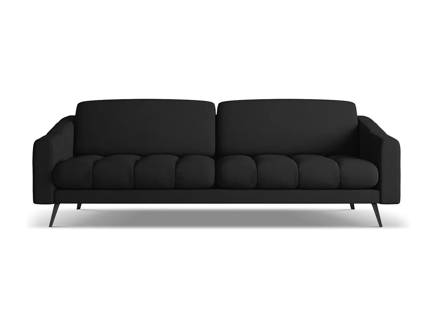 Canapé 4 places en tissu chenille - noir - NALU