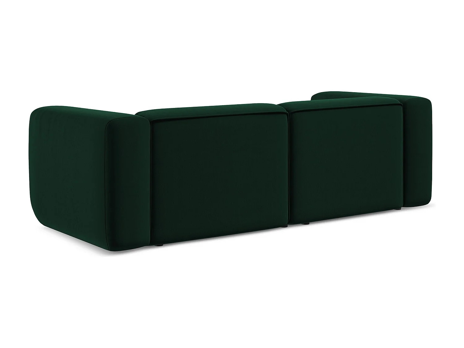 Driezits modulaire bank van flessengroen velours - EKAHI