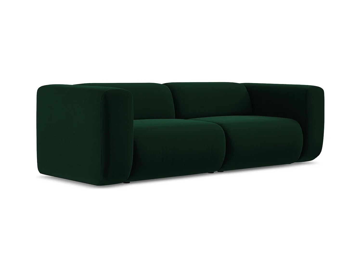 Modulares 3-Sitzer Sofa - - Samt - Flaschengrün - EKAHI