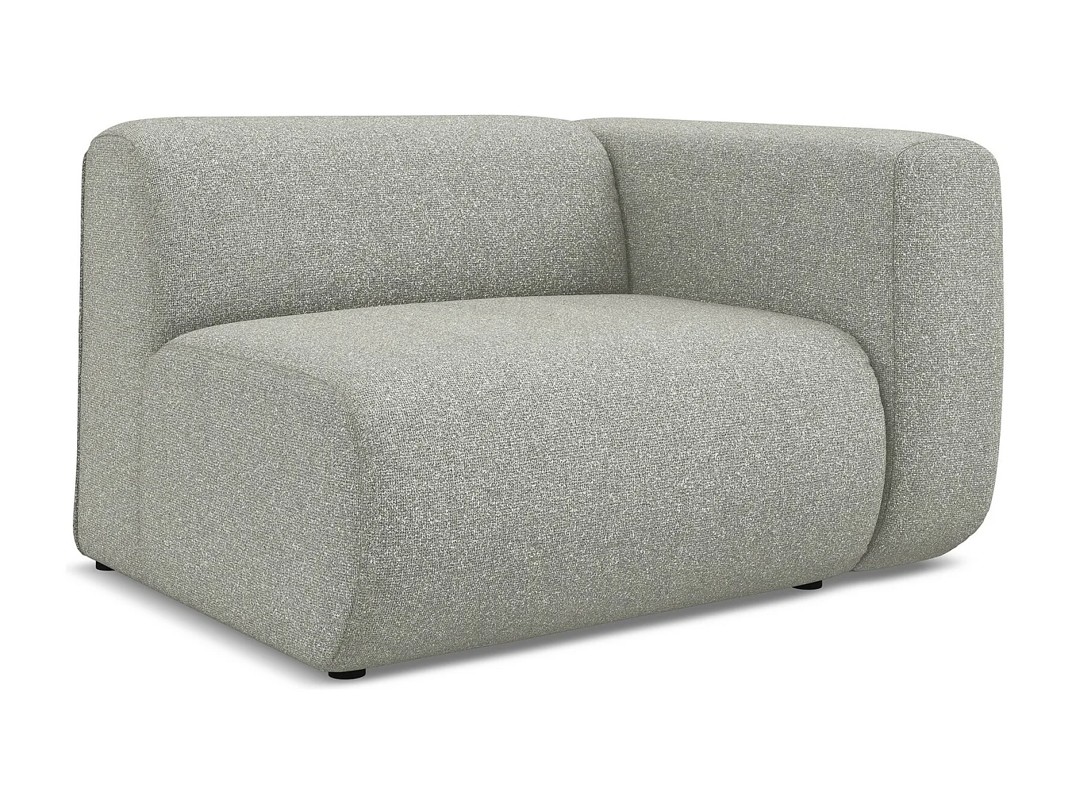 Module avec accoudoirs droit en tissu texturé - gris clair - EKAHI