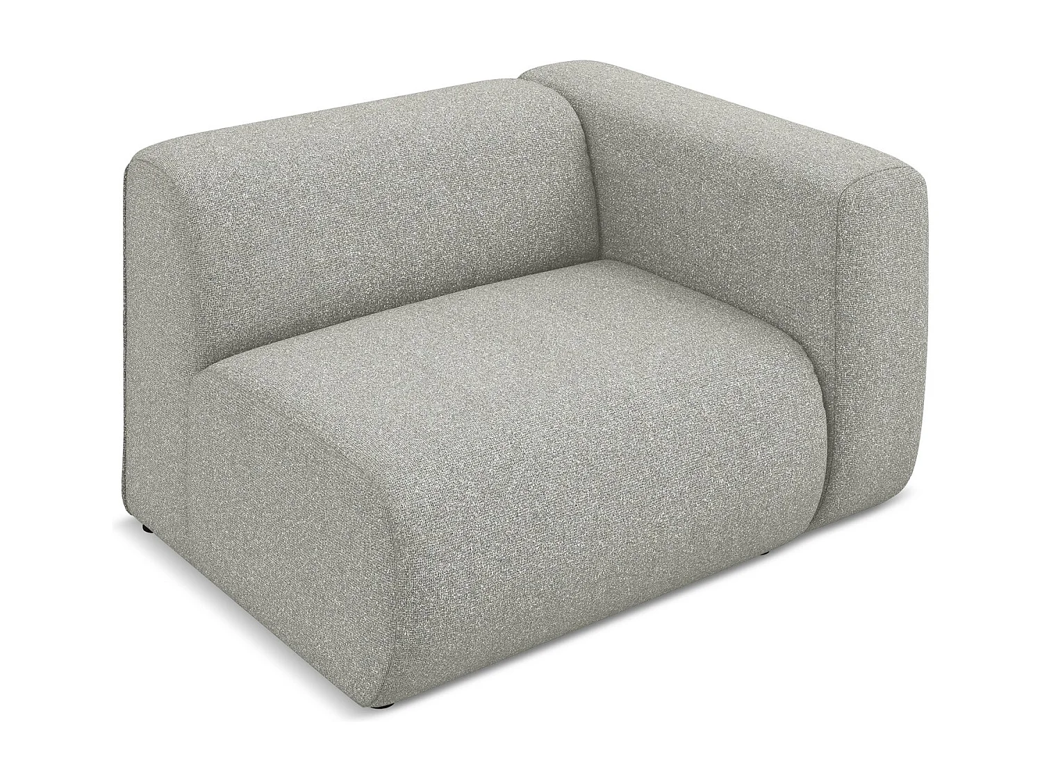 Module avec accoudoirs droit en tissu texturé - gris clair - EKAHI