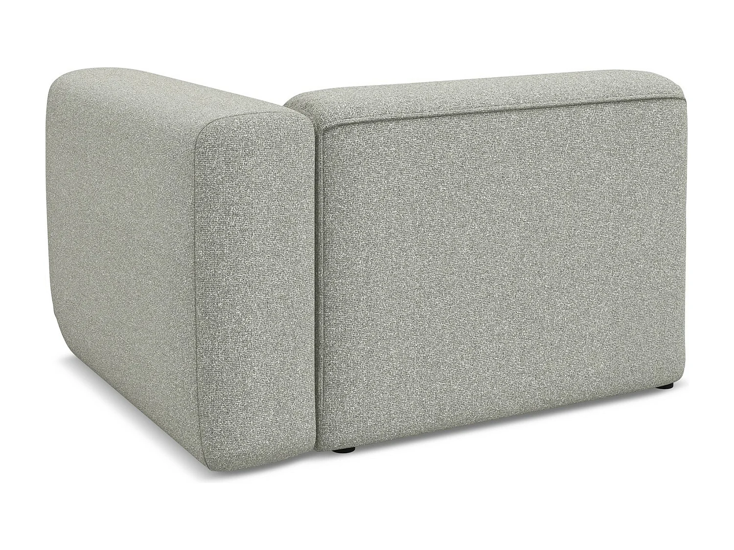 Module avec accoudoirs droit en tissu texturé - gris clair - EKAHI