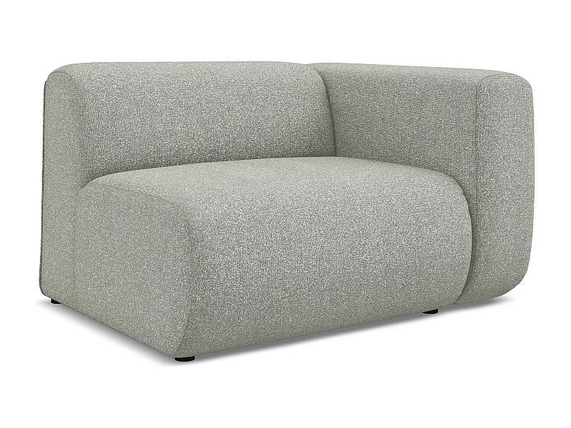 Module avec accoudoirs droit en tissu texturé - gris clair - EKAHI