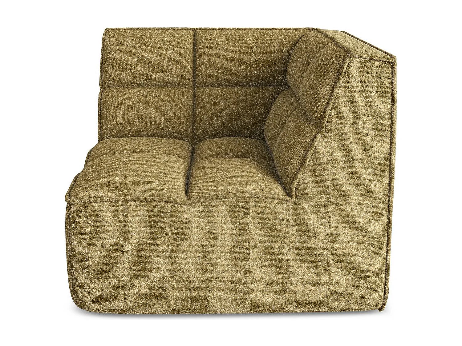 Fauteuil d'angle pour canapé modulable en tissu texturé - moutarde - KALAI