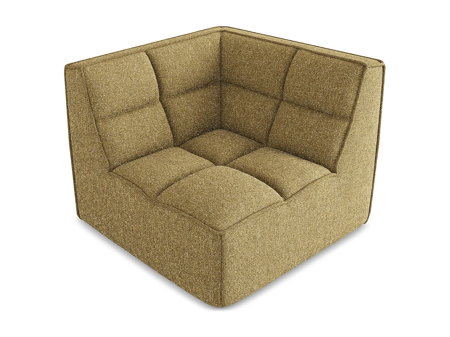 Fauteuil d'angle pour canapé modulable en tissu texturé - moutarde - KALAI