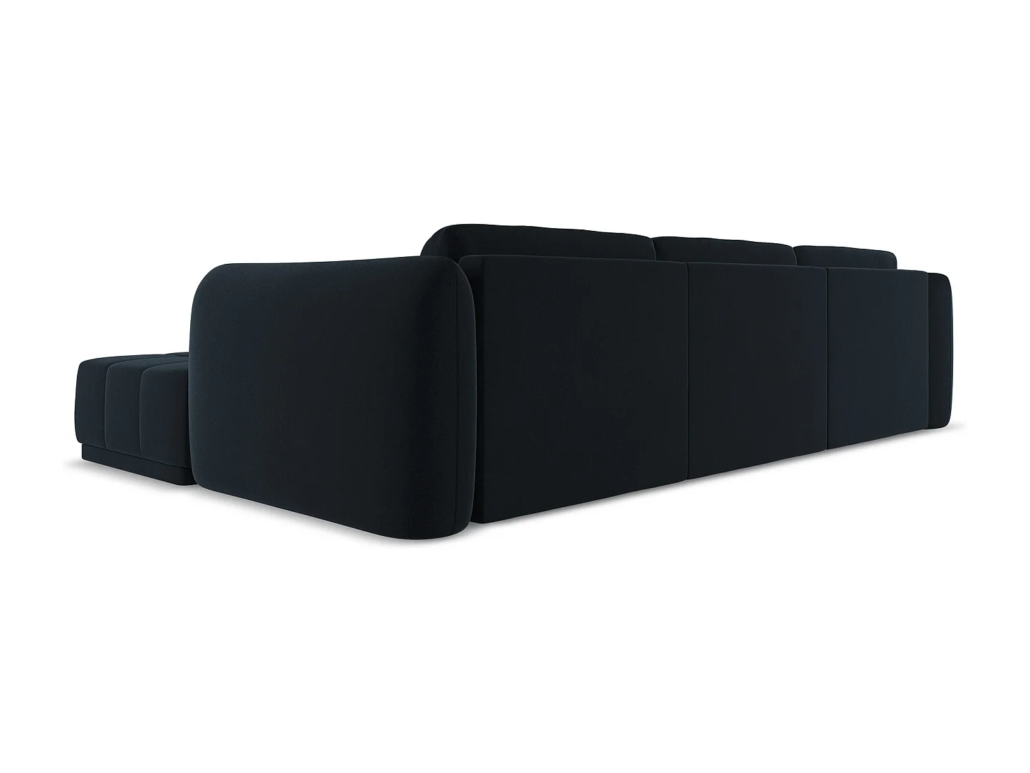 Canapé d'angle droit en velours - bleu royal - HOKU