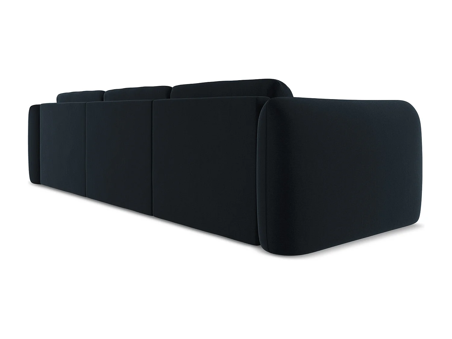 Canapé d'angle droit en velours - bleu royal - HOKU