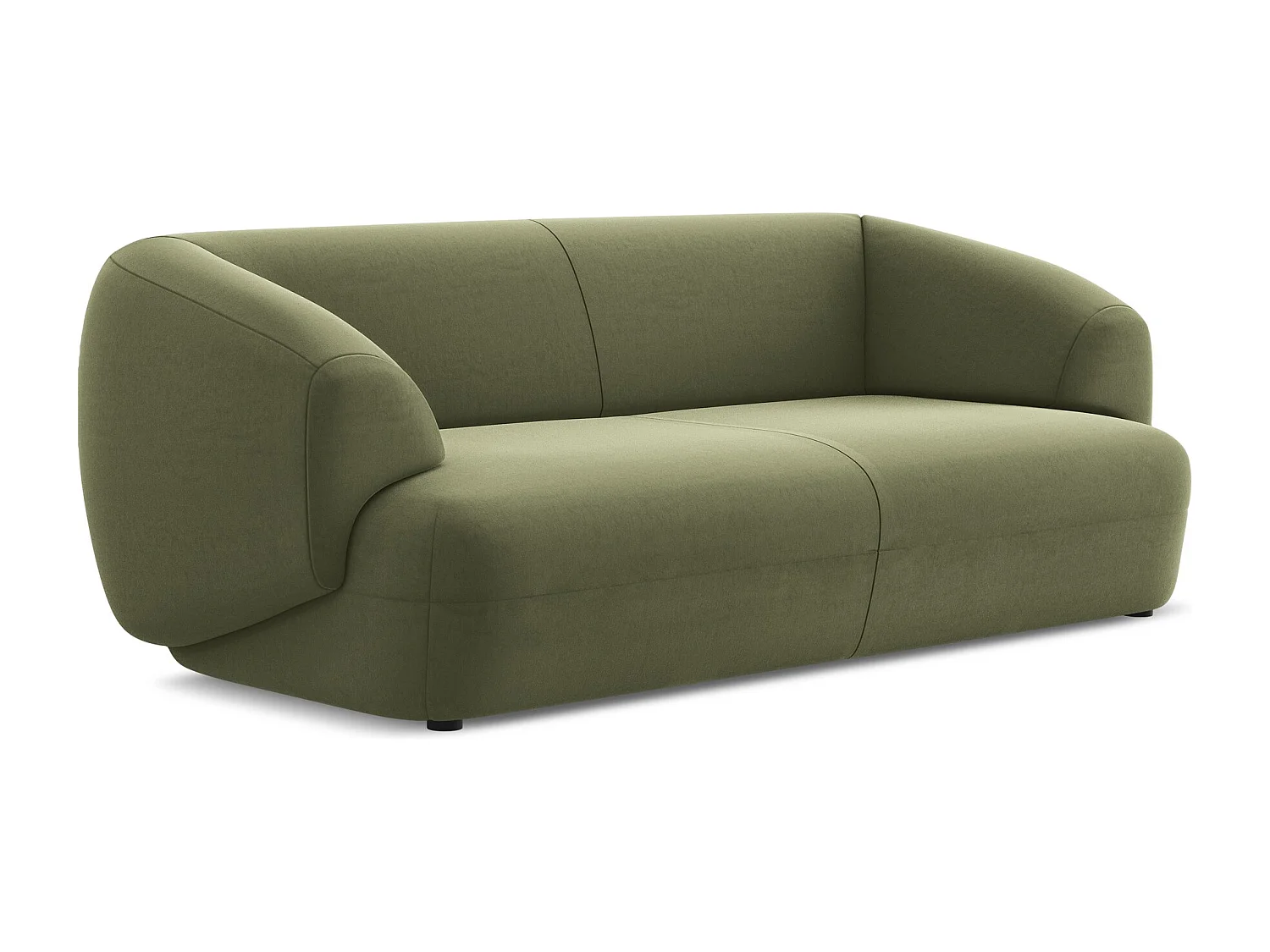 3-Sitzer Sofa - - Samt - Olive - MOANA