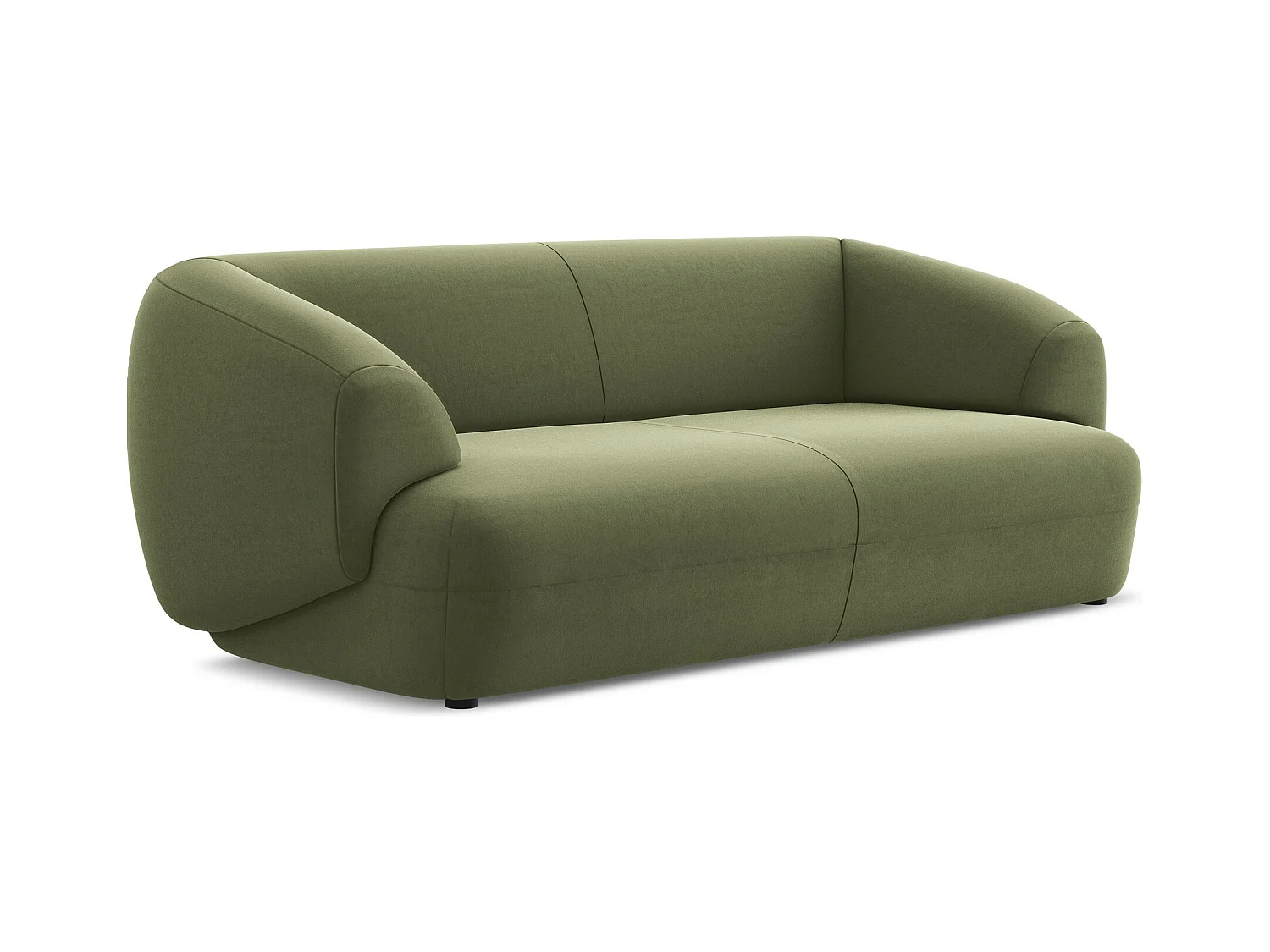 3-Sitzer Sofa - - Samt - Olive - MOANA