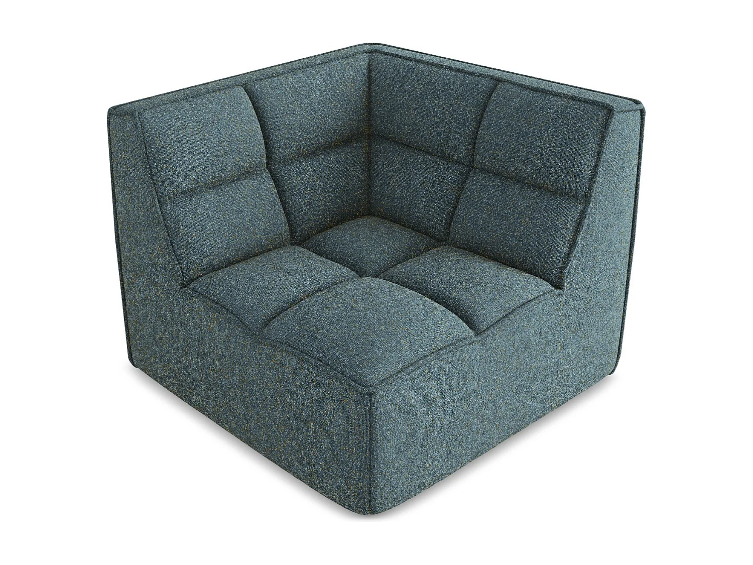 Fauteuil d'angle pour canapé modulable en tissu texturé - jeans - KALAI