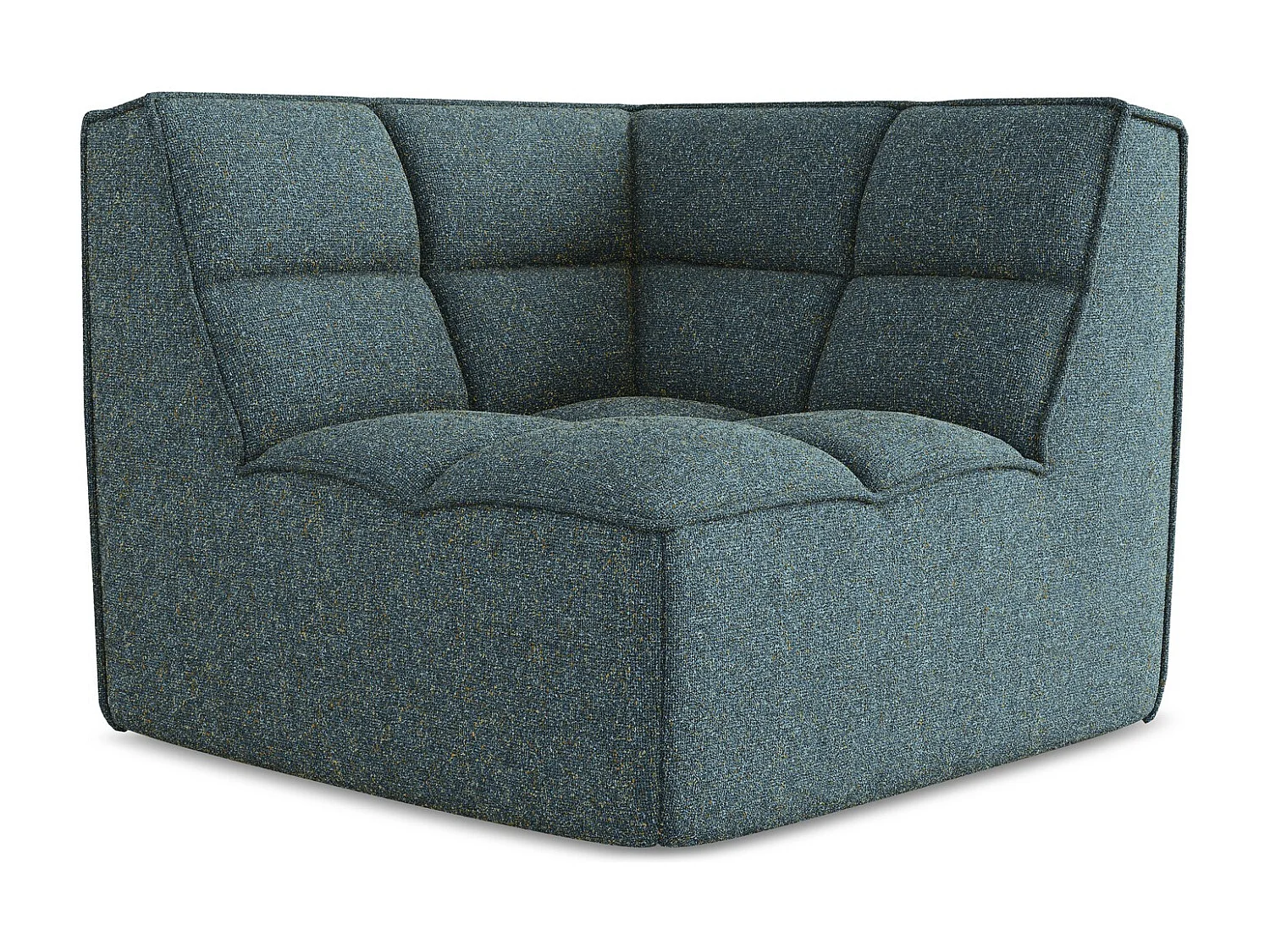 Fauteuil d'angle pour canapé modulable en tissu texturé - jeans - KALAI