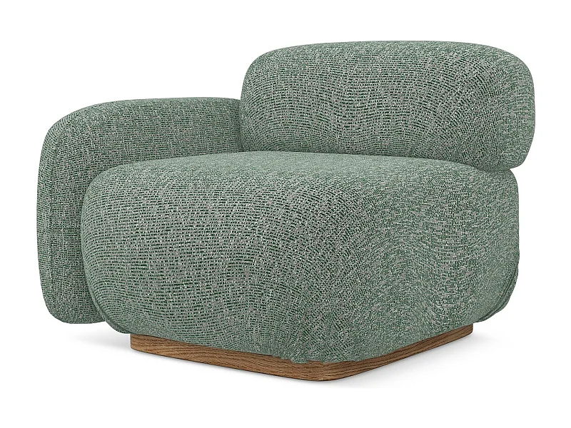 Module avec accoudoirs gauche en tissu texturé - vert clair - AILANI