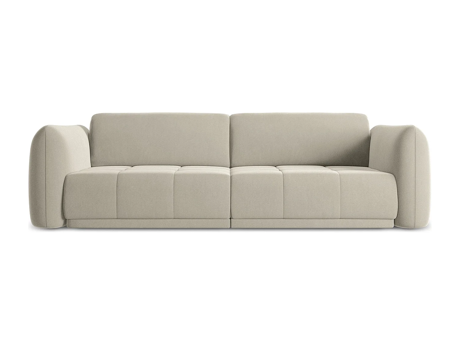 Kanapa 4-osobowa - z tkaniny welwetowej - perłowy - HOKU