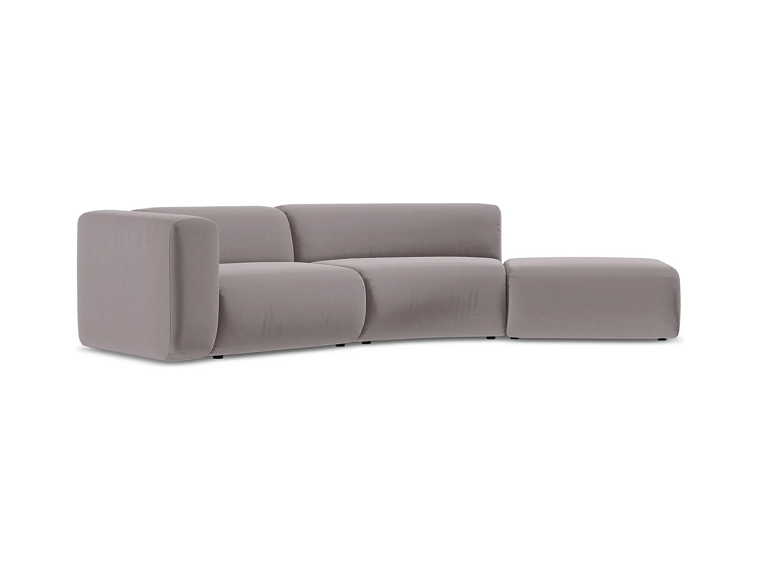 4-Sitzer Sofa Rechts - - Samt - Lavendel - EKAHI