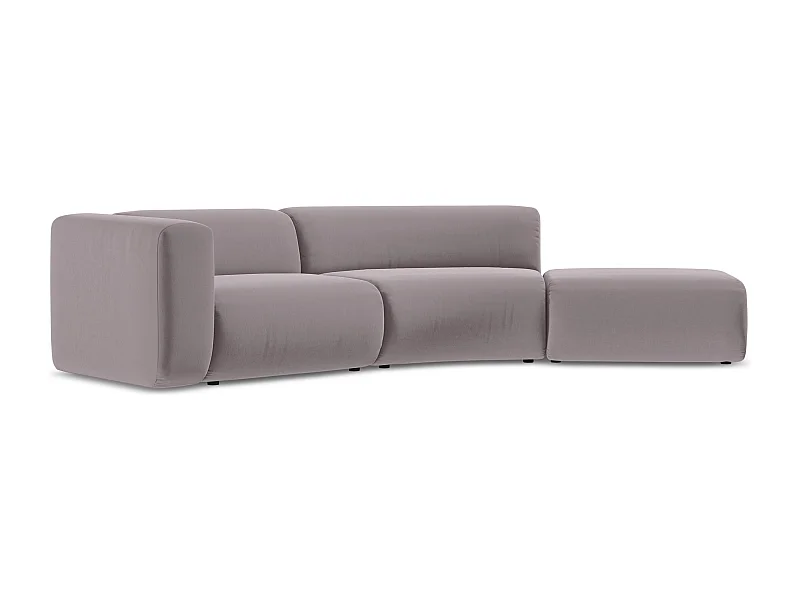 4-Sitzer Sofa Rechts - - Samt - Lavendel - EKAHI