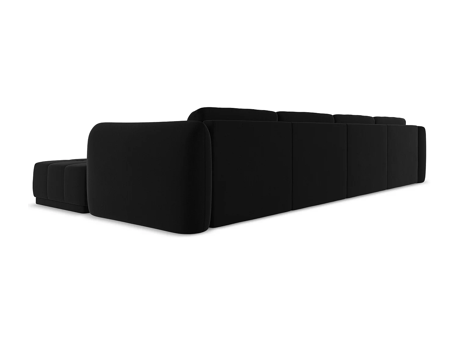 Sofá panorámico 4 plazas de terciopelo negro - HOKU