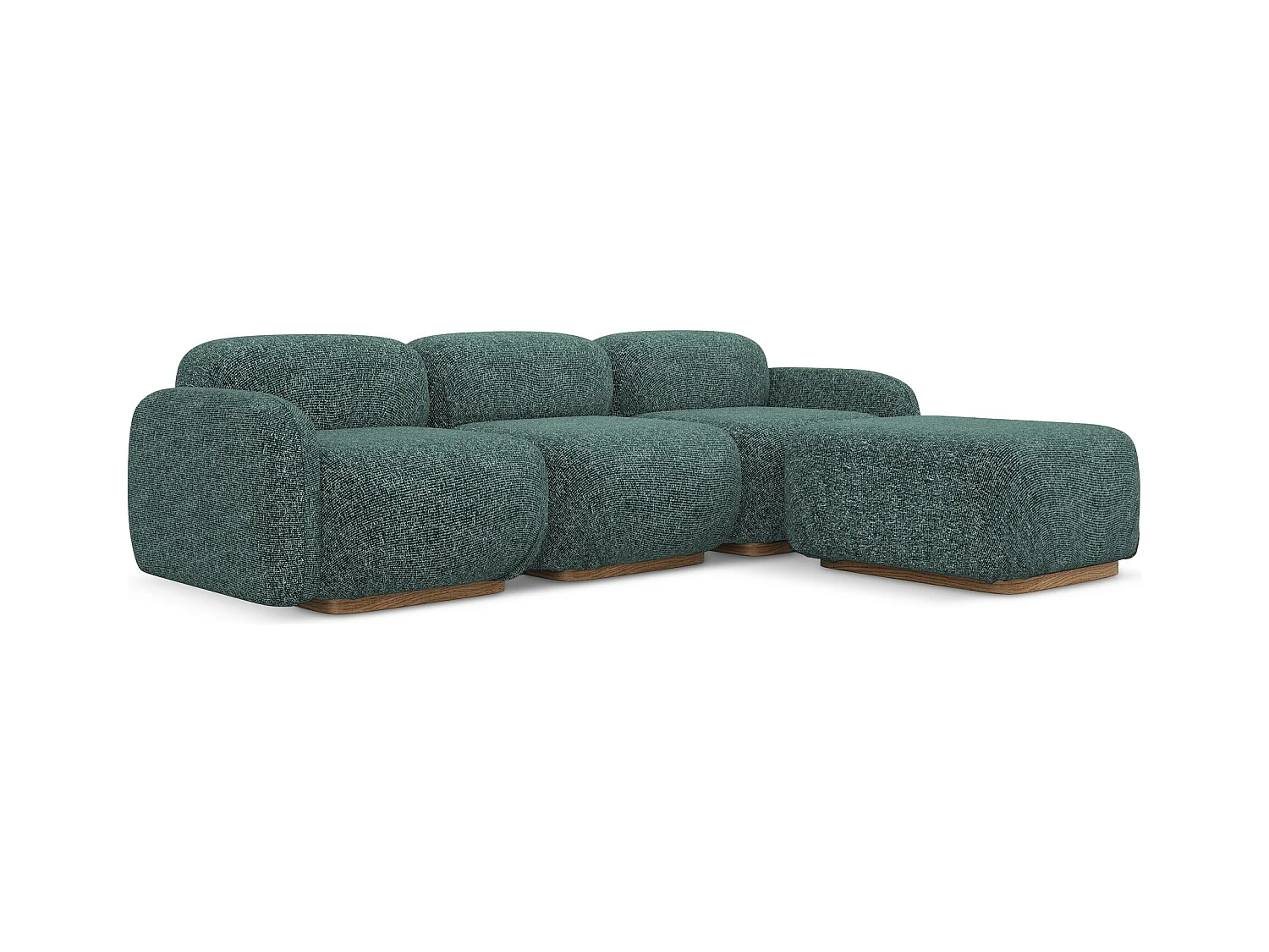 Canapé d'angle réversible en tissu texturé - jeans - AILANI