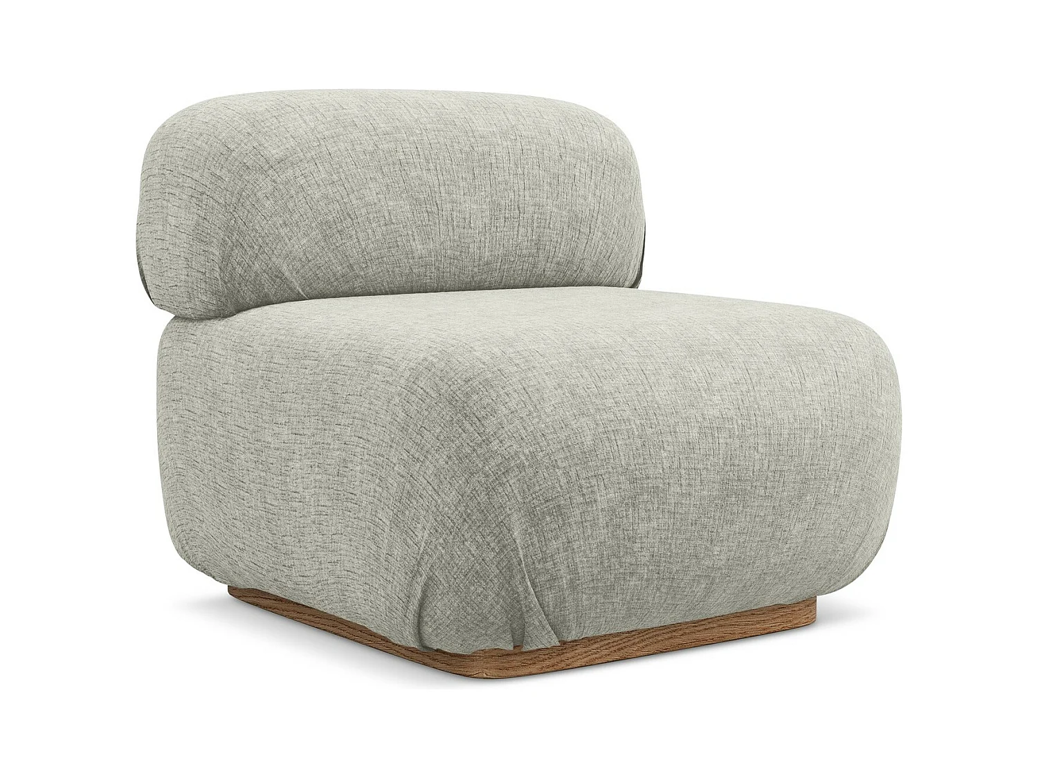 Fauteuil pour canapé modulable en tissu chenille - argent - AILANI
