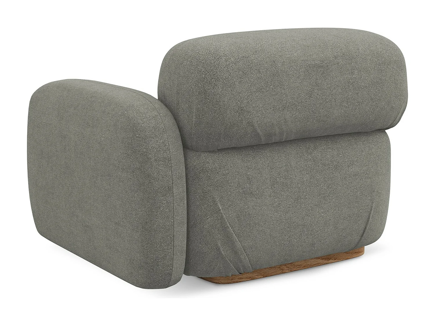 Moduł z podłokietnikiem prawy - z tkaniny bouclé - szary beż - AILANI