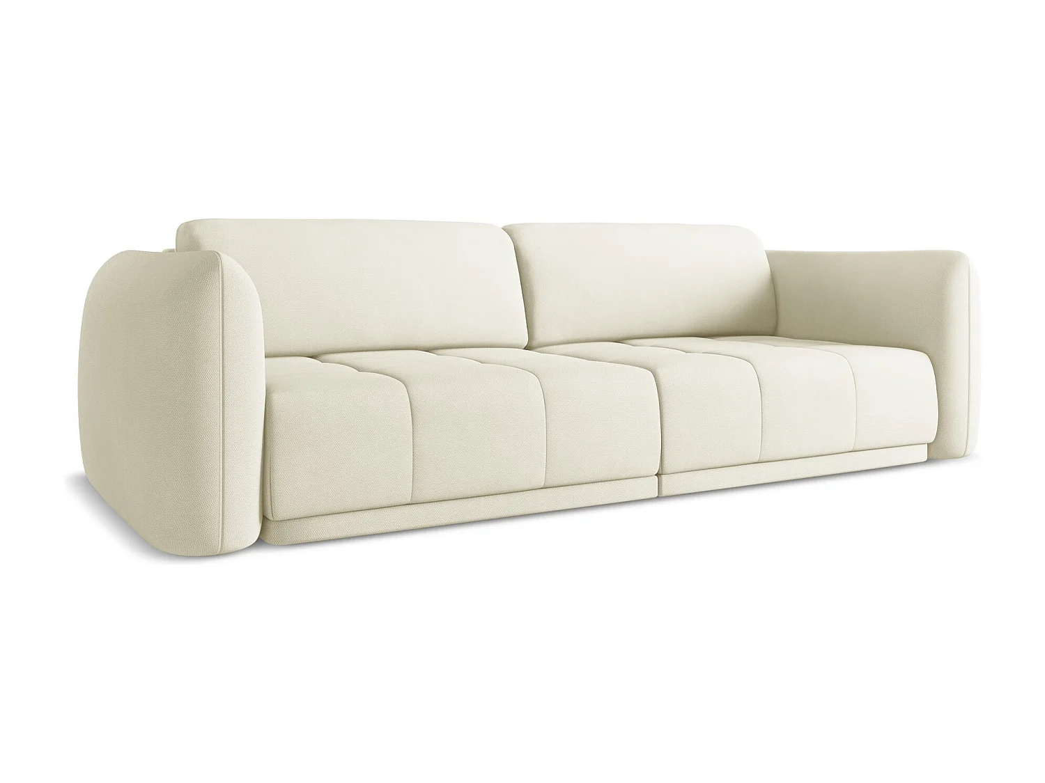 Canapé 3 places en tissu chenille - beige - HOKU