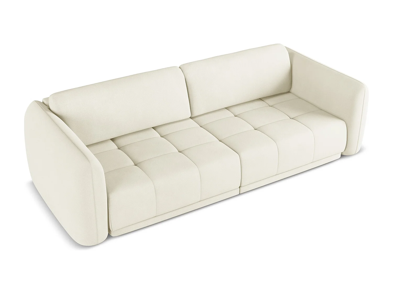 Canapé 3 places en tissu chenille - beige - HOKU