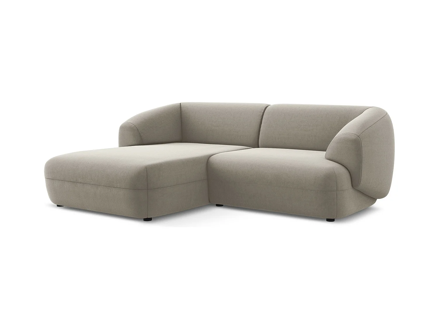 2,5-Sitzer Modulares Ecksofa - Ecke Links - Samt - Taupe - MOANA
